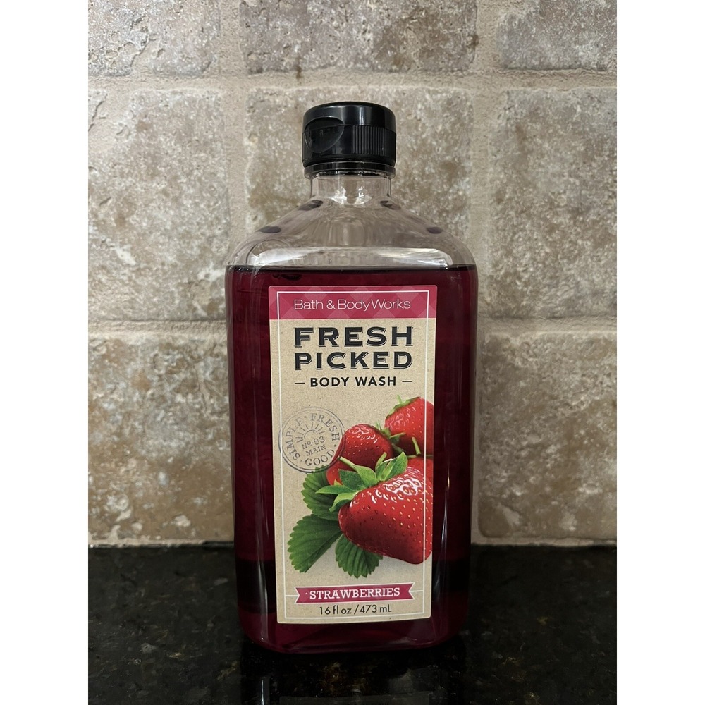 BATH & BODY WORKS FRESH PICKED STRAWBERRIES SHOWER GEL BODY WASH 16 FL OZ NEW